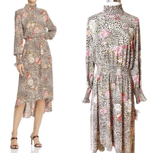 Nanette Lepore Brown and Pink High Low Dress - Picture 11 of 16